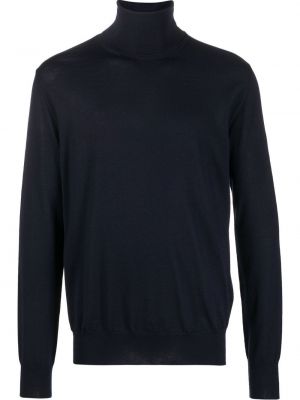 Pull col roulé en laine en laine mérinos col roulé Jil Sander bleu