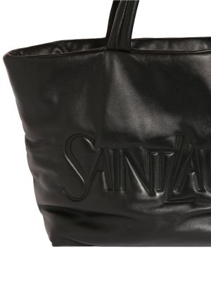 Кожени кожени шопинг чанта Saint Laurent черно