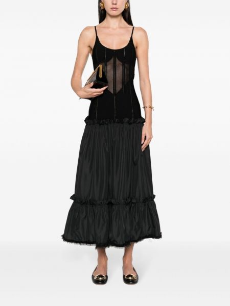 Dzianinowa sukienka midi Roberto Cavalli czarna