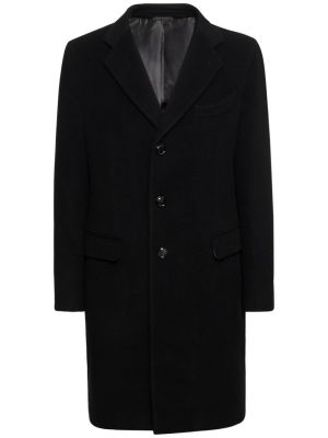 Płaszcz wełniany z kaszmiru Giorgio Armani czarny