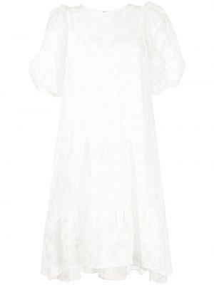 Асиметрична мини рокля с буфан ръкави B+ab бяло