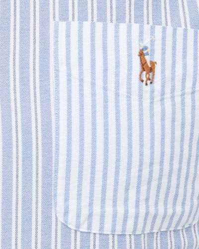 Pernata pamučna košulja s gumbima Polo Ralph Lauren plava