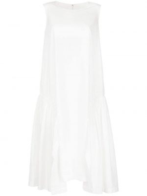Midi šaty bez rukávů z polyesteru s kulatým výstřihem Comme Des Garçons - bílá