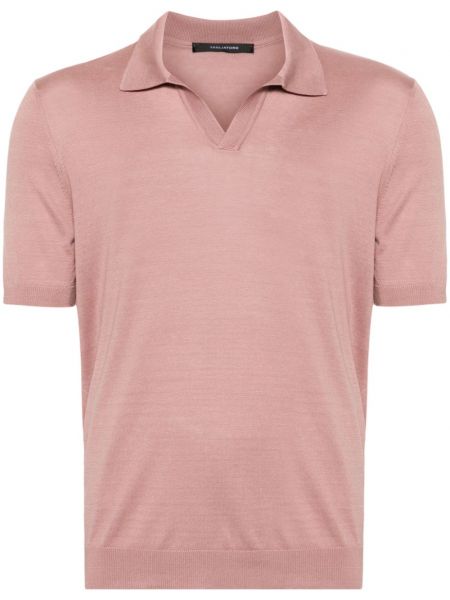 Šilkinis polo marškinėliai Tagliatore rožinė