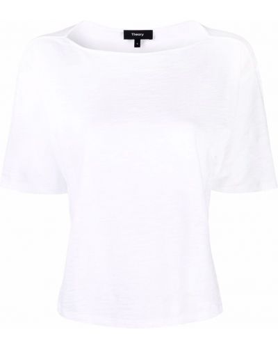 Camiseta con escote barco Theory blanco