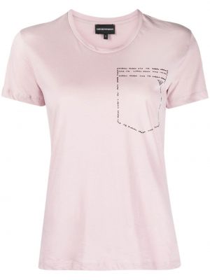 Trykt t-skjorte med lommer Emporio Armani rosa