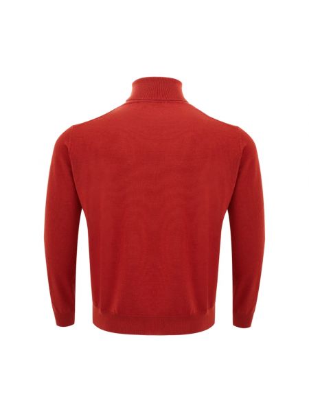 Jersey cuello alto de lana de lana merino con cuello alto Ferrante rojo