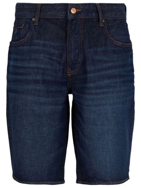 Shorts en jean avec applique Armani Exchange bleu