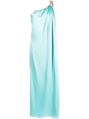 Saténové večerní šaty Stella Mccartney modré