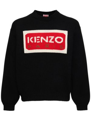 Pull en laine en tricot Kenzo Paris noir