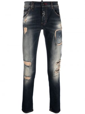 Nødlidende skinny jeans Philipp Plein blå