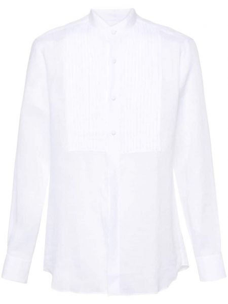 Lněná košile Lardini bílá