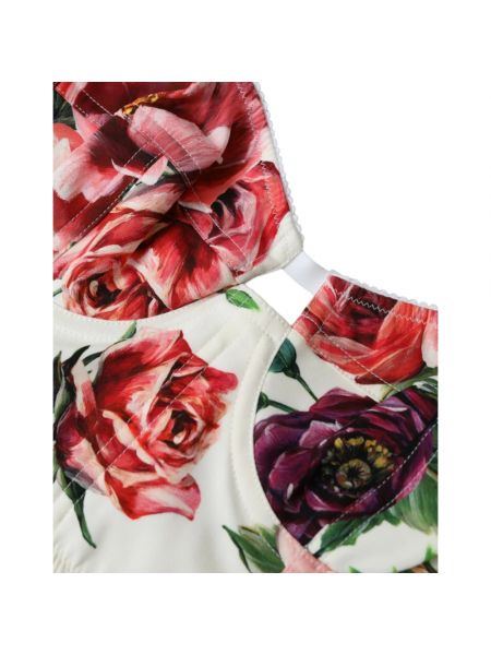 Crop top de seda de flores Dolce & Gabbana
