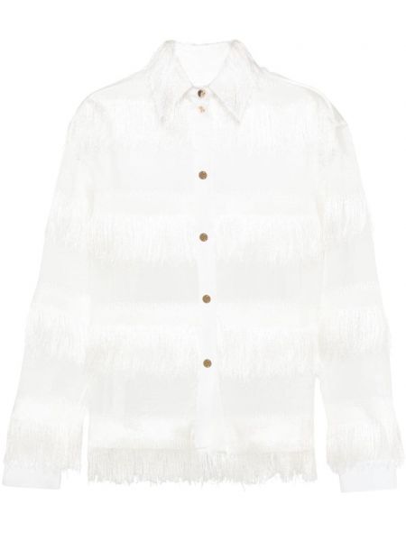 Μακρύ πουκάμισο με διαφανεια Genny λευκό