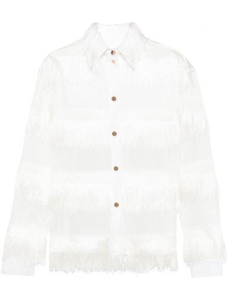 Chemise longue transparente Genny blanc