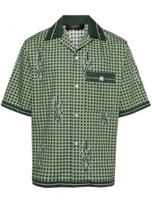 "houndstooth" rašto marškiniai Amiri žalia