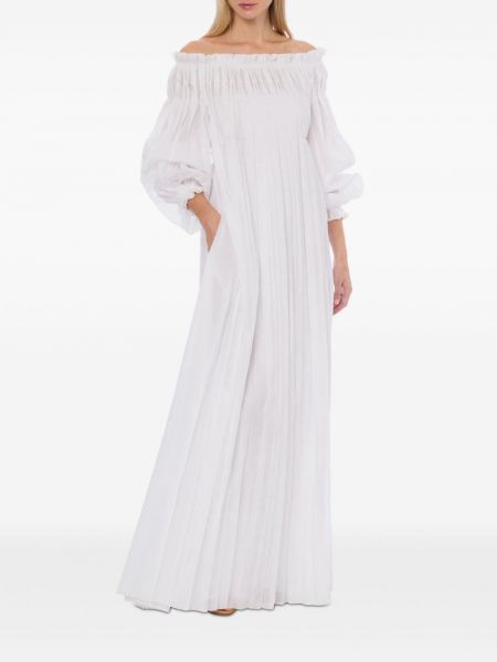 Muslino vakarinė suknelė Alberta Ferretti balta