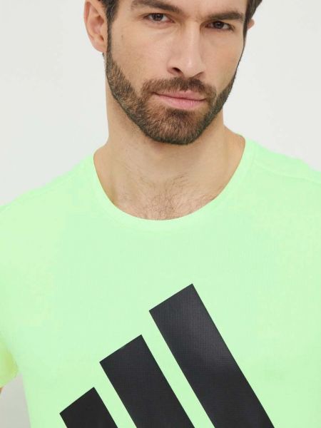 Tričko s potiskem Adidas Performance zelené