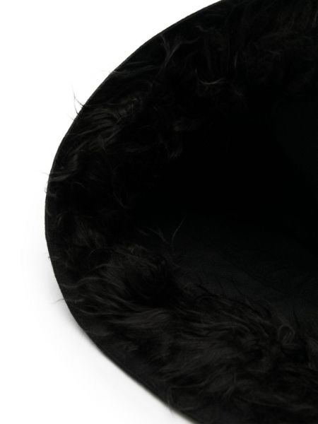 Pelz mütze mit kapuze Comme Des Garçons Shirt schwarz