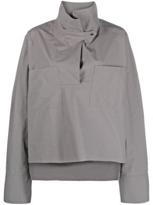Памучна блуза Quira сиво