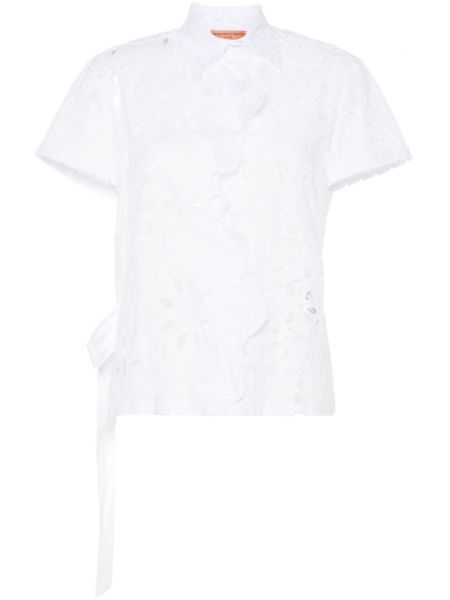 Βαμβακερό πουκάμισο Ermanno Scervino λευκό