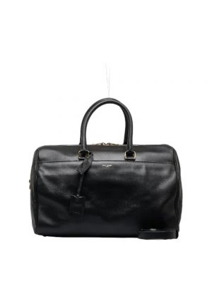 Torba podróżna skórzana Yves Saint Laurent Vintage czarna