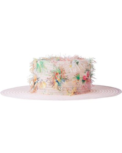Sombrero de lana con apliques Maison Michel rosa