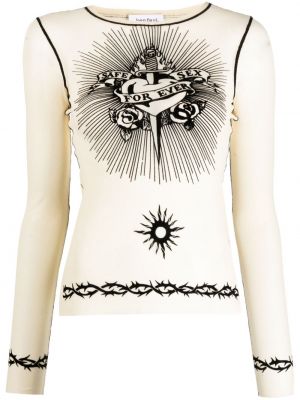 T-shirt con stampa di tulle Jean Paul Gaultier
