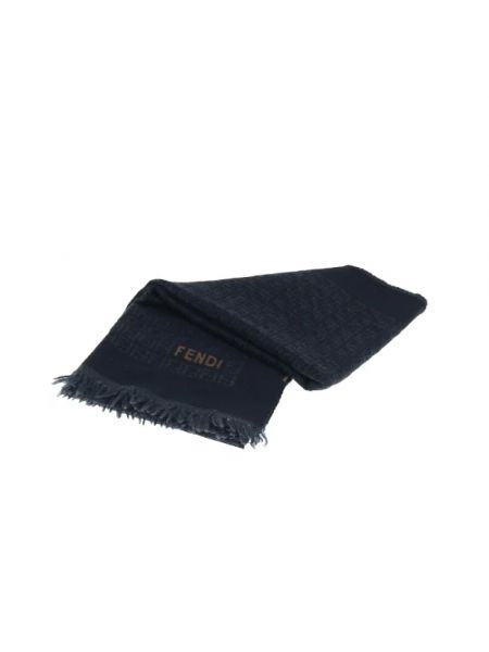 Bufanda de lana retro Fendi Vintage negro