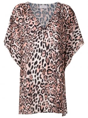 Robe à imprimé à imprimé léopard Brigitte marron