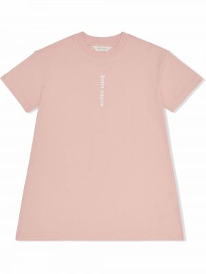 Trykt t-skjorte for jenter Palm Angels Kids rosa