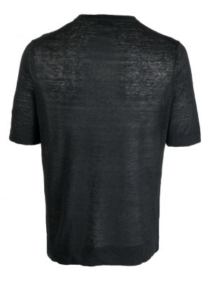 T-shirt en lin avec manches courtes Ballantyne noir