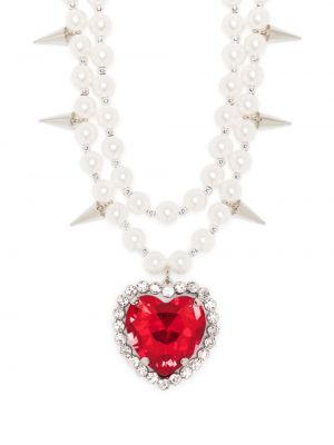 Obesek z perlami s kristali z vzorcem srca Alessandra Rich