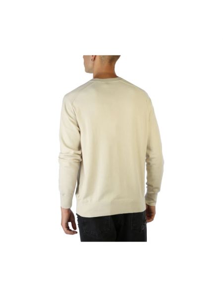 Sudadera con cuello redondo de cachemir manga larga de tela jersey Calvin Klein beige