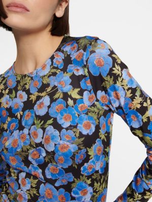 Uska midi haljina s cvjetnim printom Carolina Herrera crna