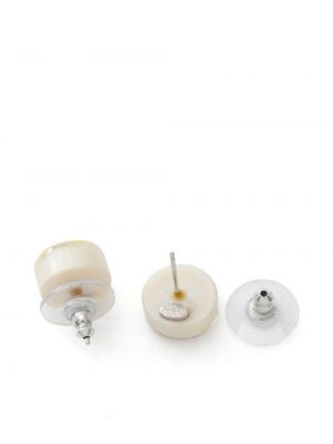 Boucles d'oreilles à boutons Chanel Pre-owned blanc