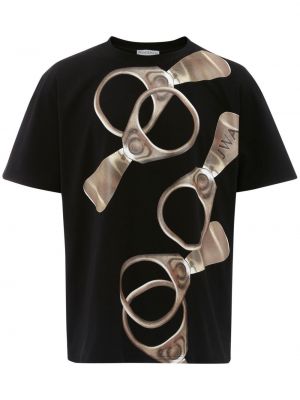 T-shirt mit print mit rundem ausschnitt Jw Anderson schwarz