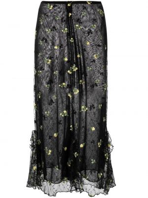 Krajkové květinové midi sukně Anna Sui