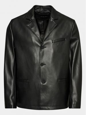 Kožená bunda z imitace kůže Sisley černá