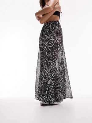 Прозрачная длинная юбка с принтом Topshop