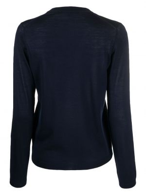 Woll pullover mit v-ausschnitt Seventy blau