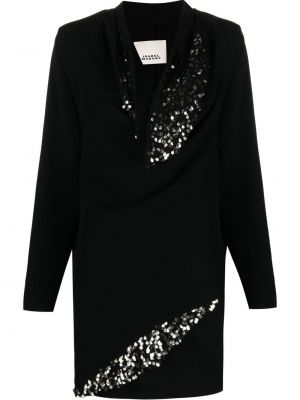 Βραδινό φόρεμα με παγιέτες Isabel Marant μαύρο