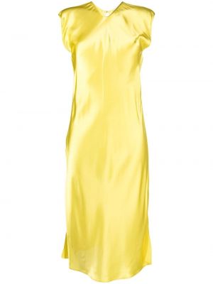 Σατέν μίντι φόρεμα Forte_forte κίτρινο