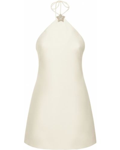 Hviezdne krepové mini šaty Valentino biela