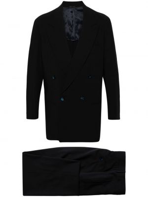 Volnena ukrojena obleka Giorgio Armani modra