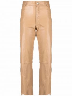 Kožené kalhoty s vysokým pasem Manokhi