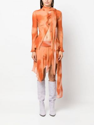 Asymetrické mini sukně Acne Studios oranžové