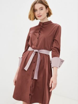 Платье-рубашка Christina Shulyeva коричневое