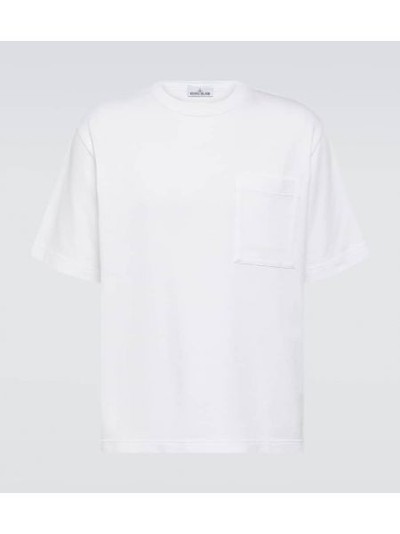 Bavlněné tričko jersey Stone Island bílé