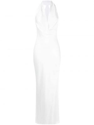 Вечерна рокля с драперии Norma Kamali бяло